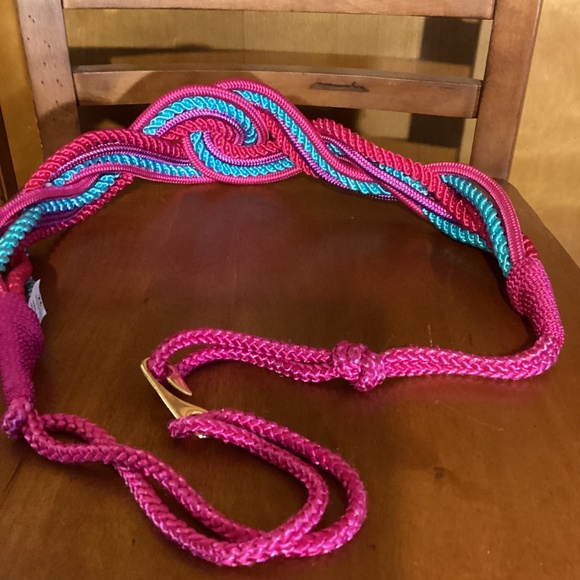 Vtg Multi-colored Rope Belt 2X main image 4